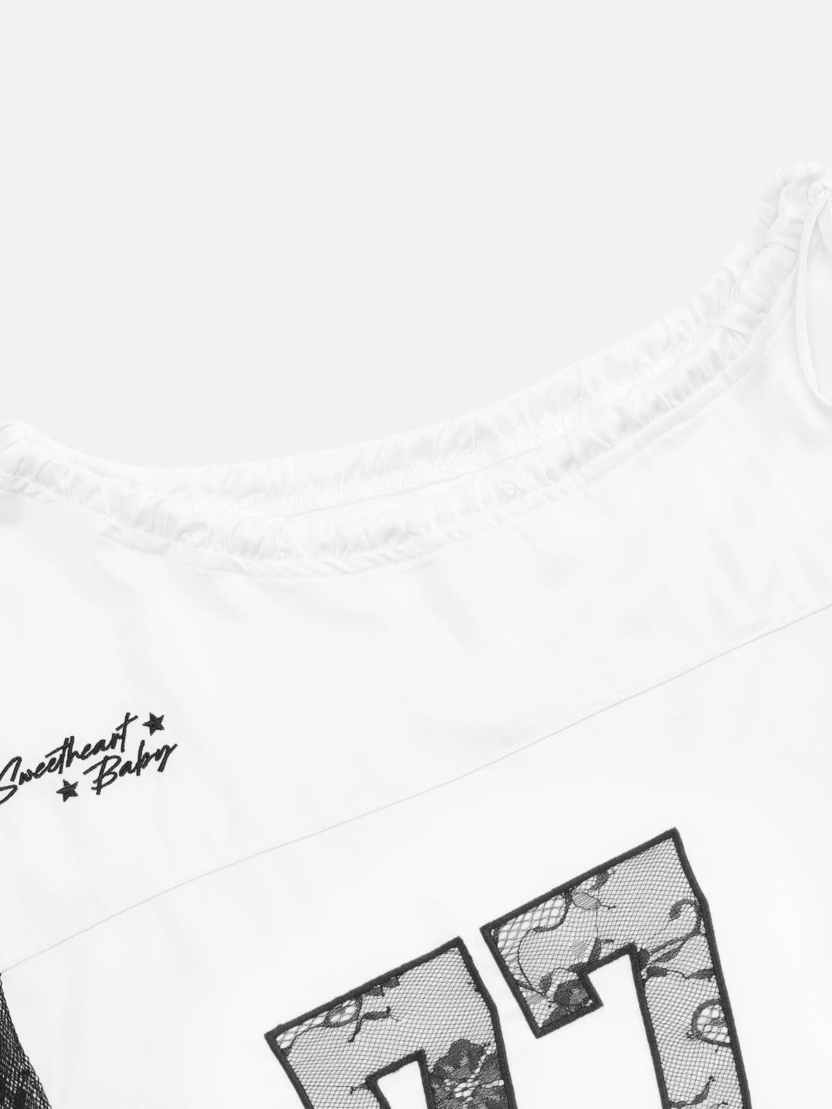 Aelfric Eden Lace Patchwork Off Shoulder Tee Female Product Image