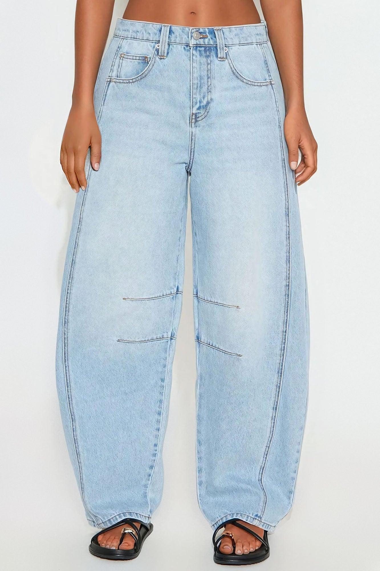 Montebello Barrel Leg Jean - Light Wash Female Product Image