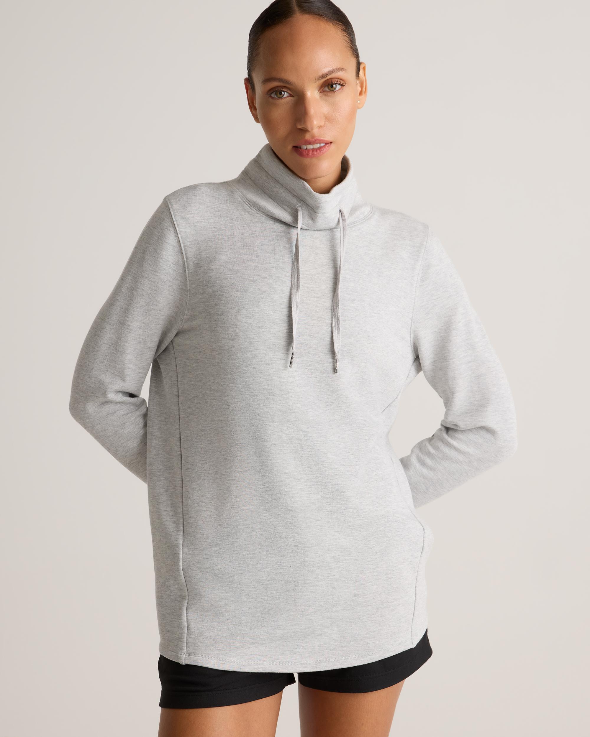 Quince | Women's SuperSoft Fleece Mock Neck Pullover Lenzing Modal Product Image