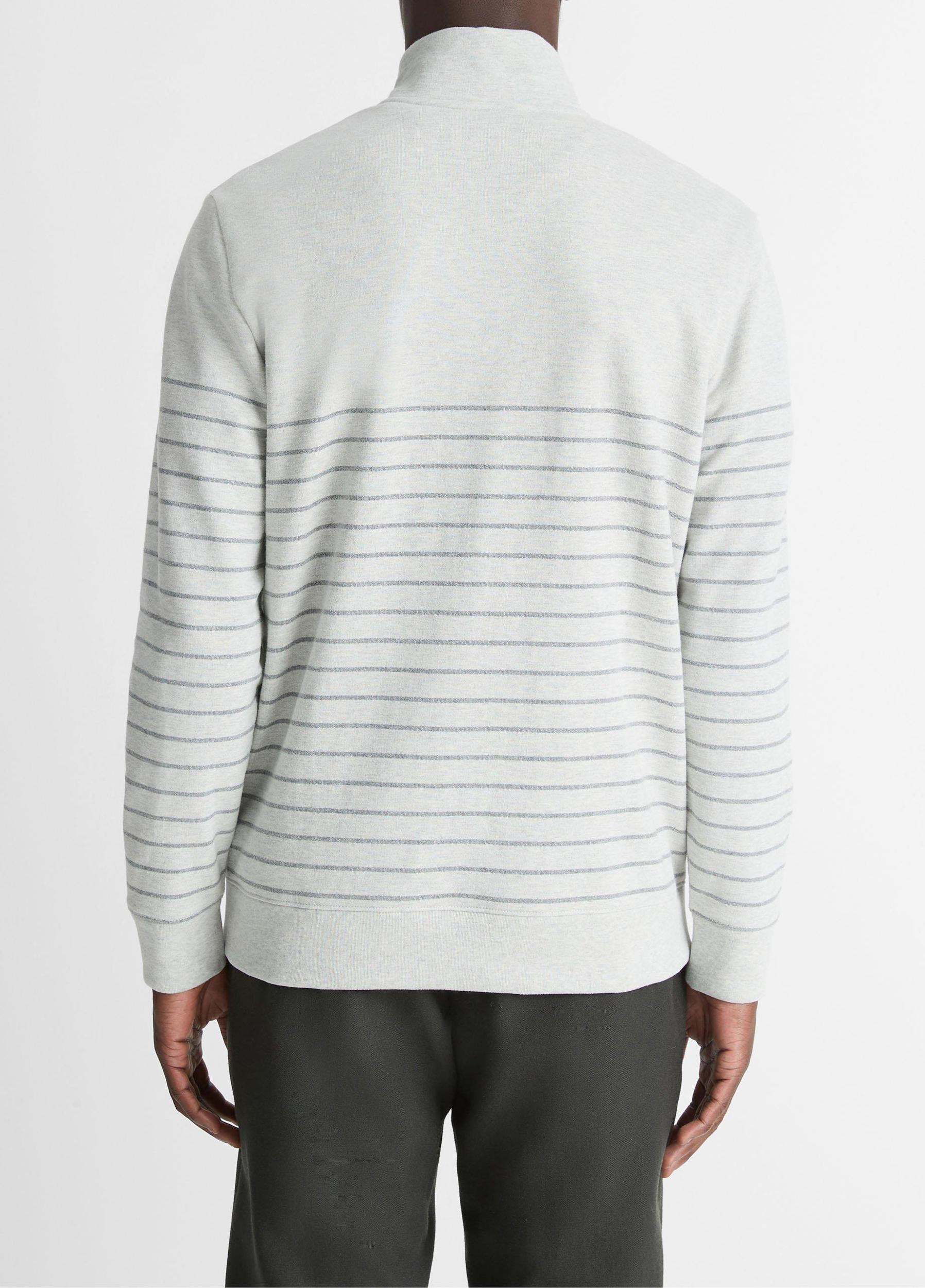 Striped Sueded Cotton Quarter-Zip Pullover Product Image