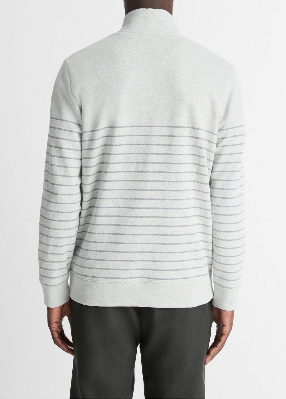 Striped Sueded Cotton Quarter-Zip Pullover Product Image