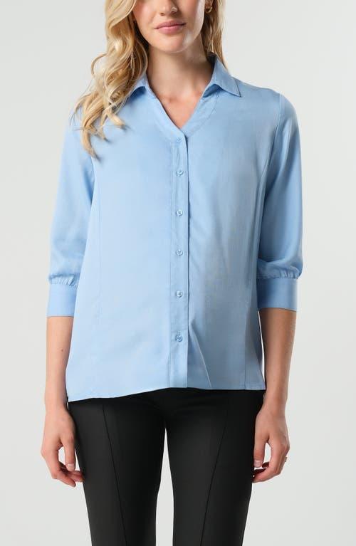 Marion Women's Petite No-Gap 3/4 Sleeve Maternity & Nursing Button Down Shirt Product Image
