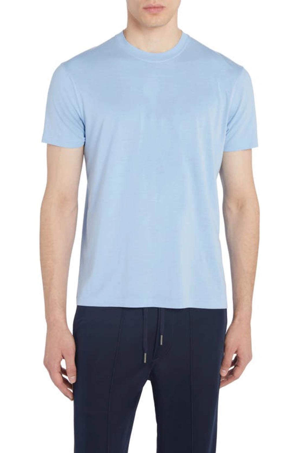 TOM FORD Classic Crewneck Short-sleeved T-shirt In Blue Product Image