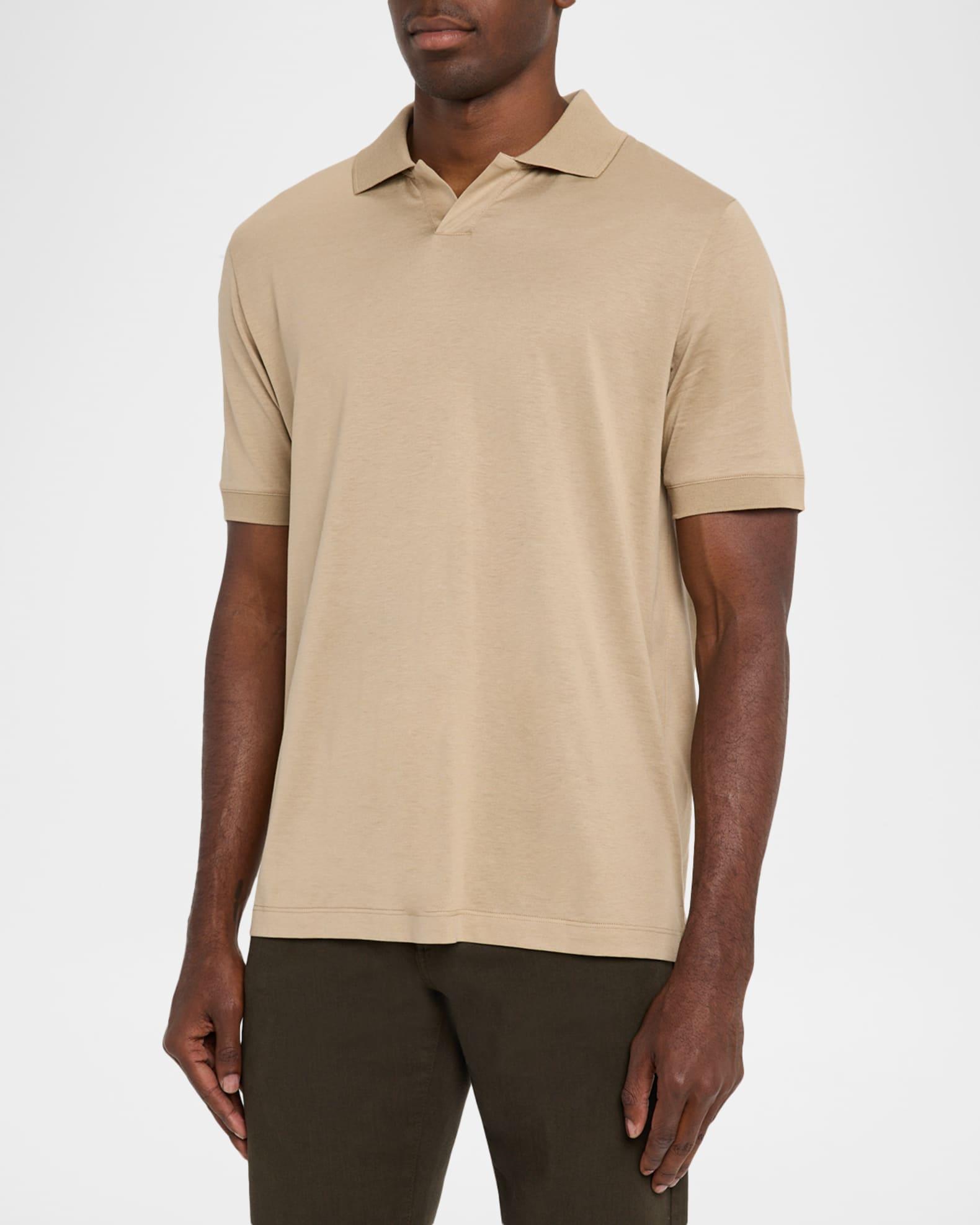 Men's Cotton Johnny Collar Polo Shirt Product Image