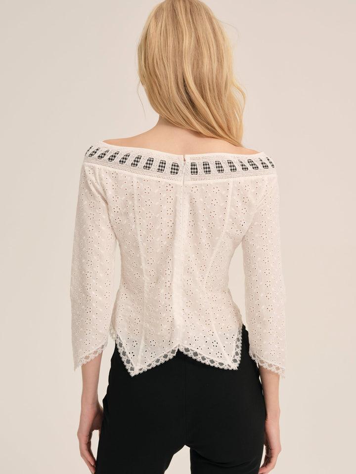 Rosie Ribbon Top — White Product Image
