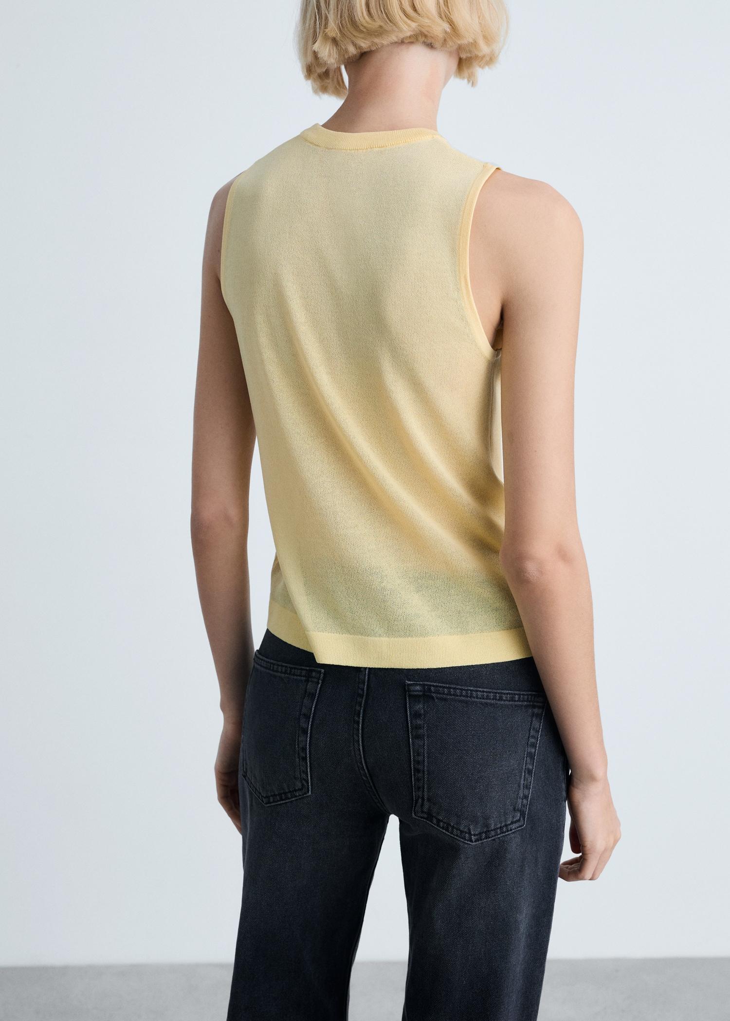 Sleeveless knitted top - Women | MANGO USA Product Image