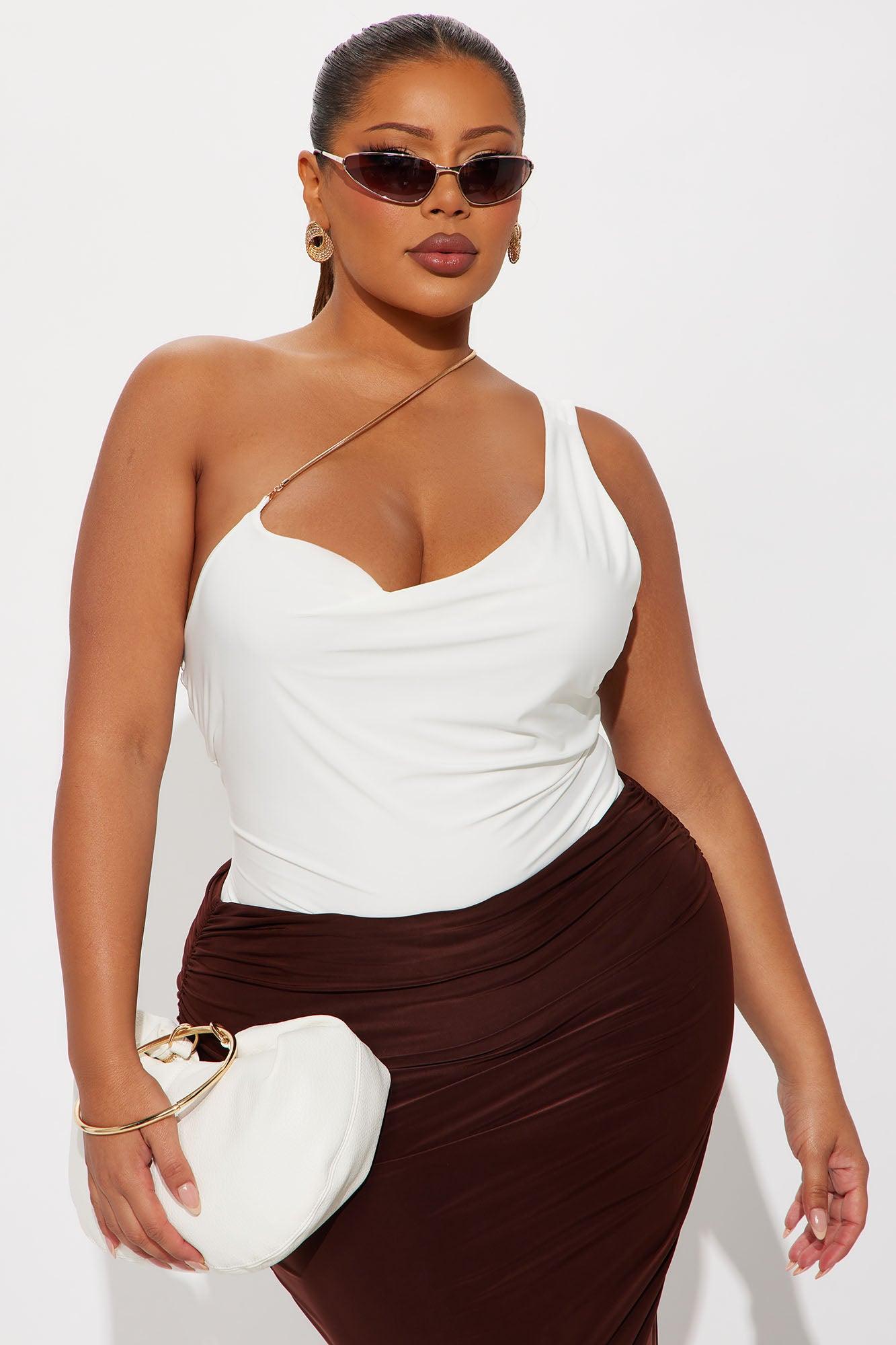 Wren One Shoulder Bodysuit - White Female Product Image