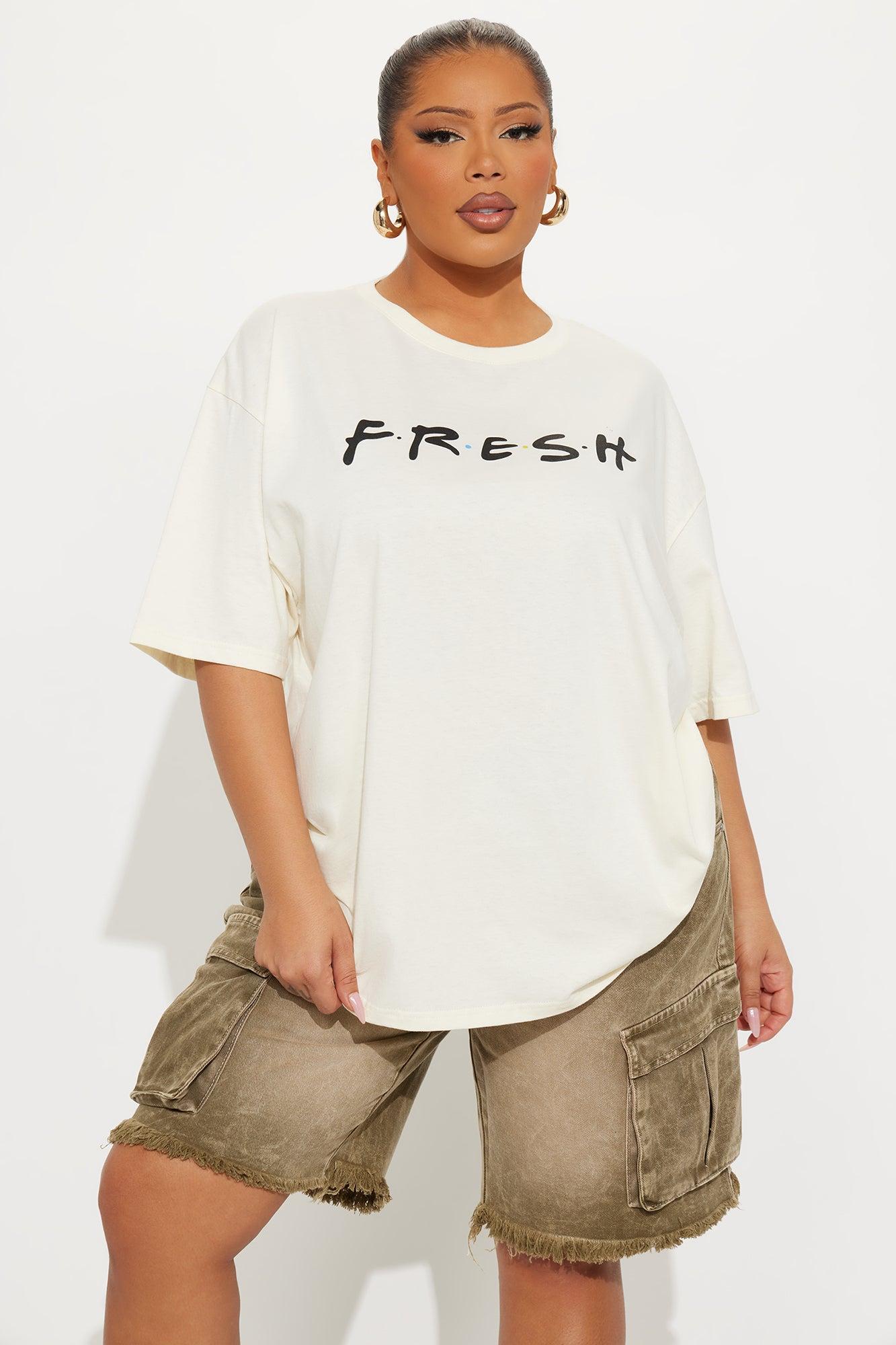 Fresh Oversized Tee  - Off White Female Product Image