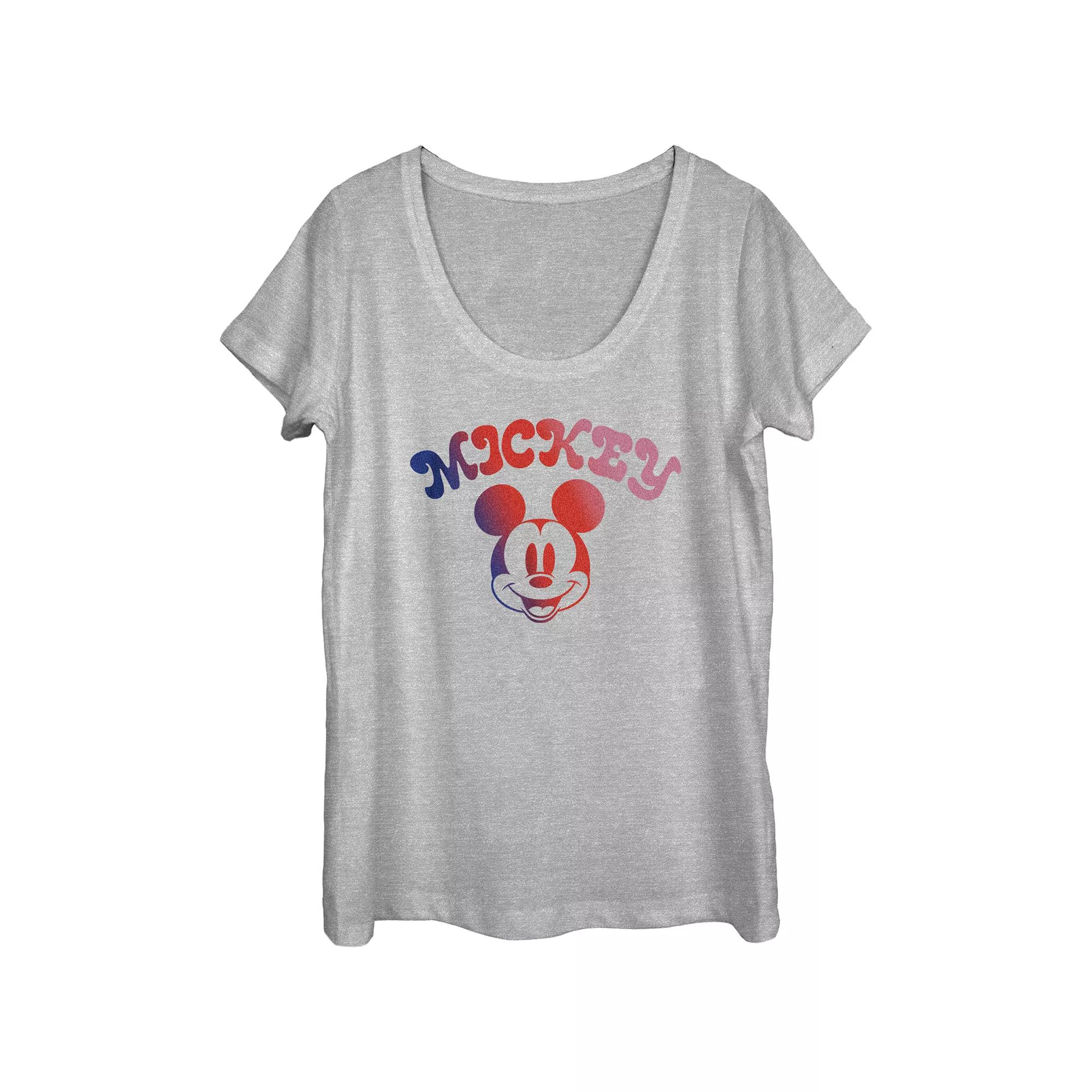 Disney's Mickey Mouse Gradient Design Scoop Neck Juniors' Graphic Tee, Women's,  Product Image