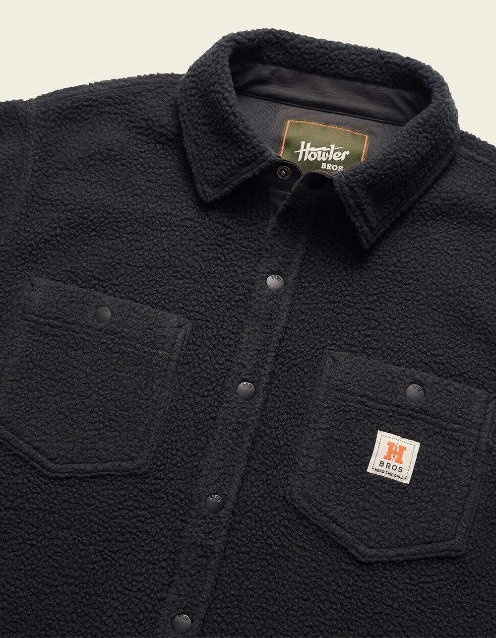 HOWLER BROTHERS Allegheny Mens Fleece Overshirt - ANTIQUE BLACK Product Image