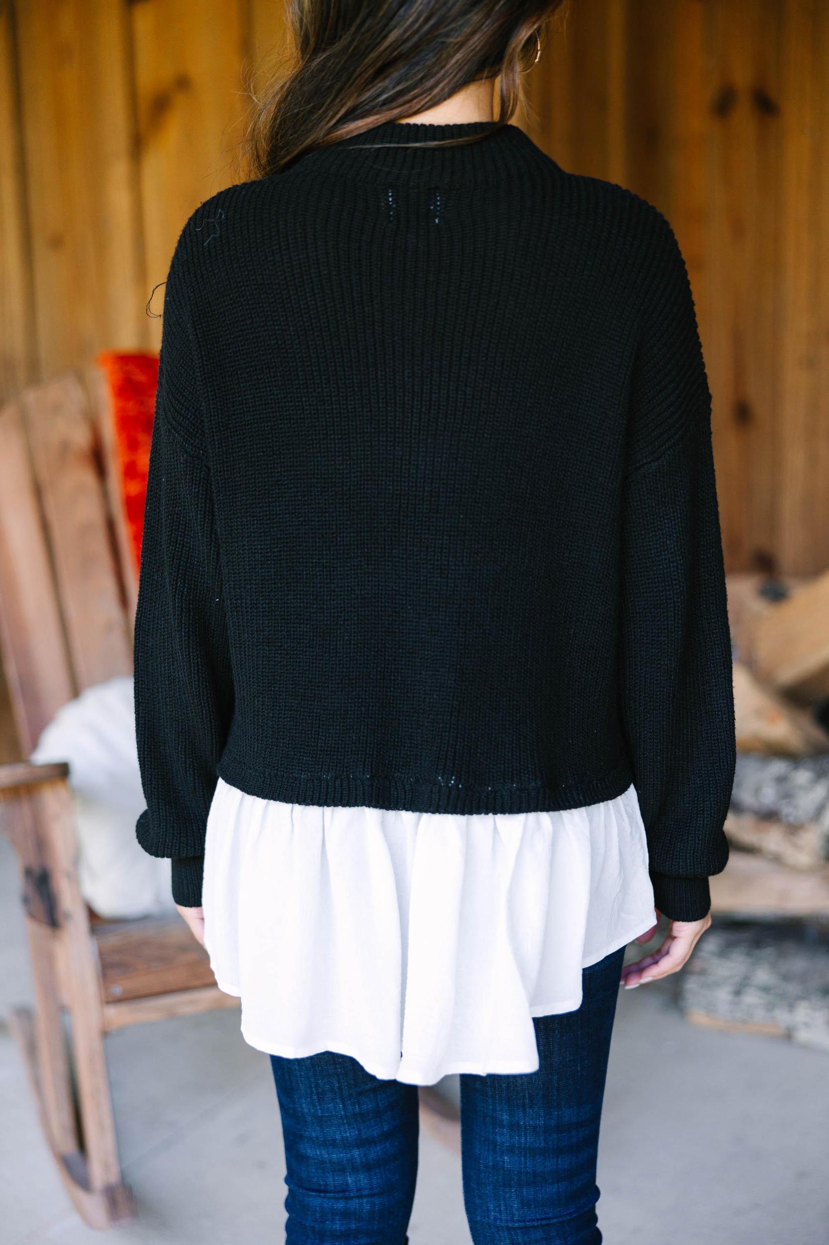 Focus On You Black Layered Sweater Female Product Image