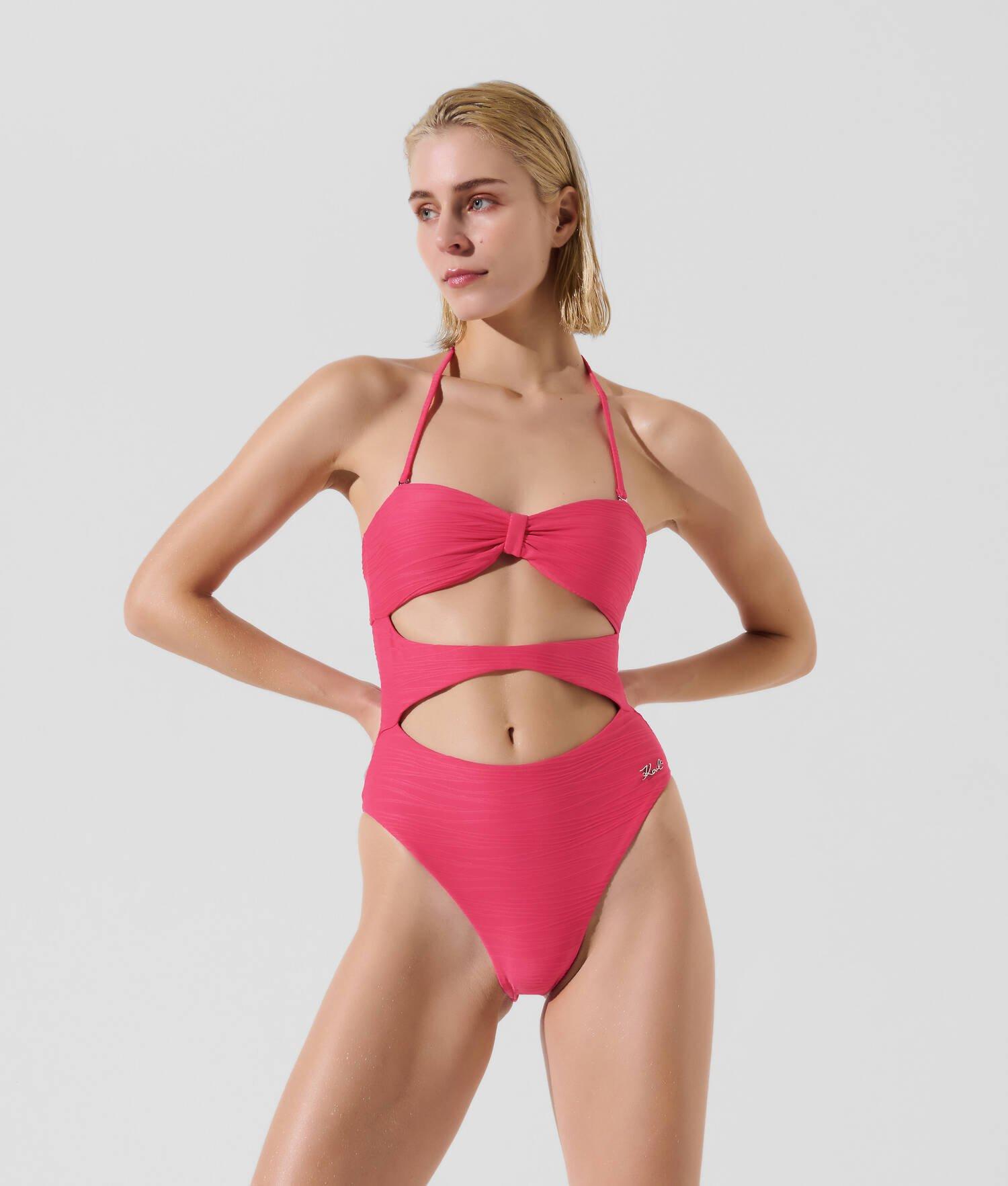 RIBBED BANDEAU SWIMSUIT Product Image