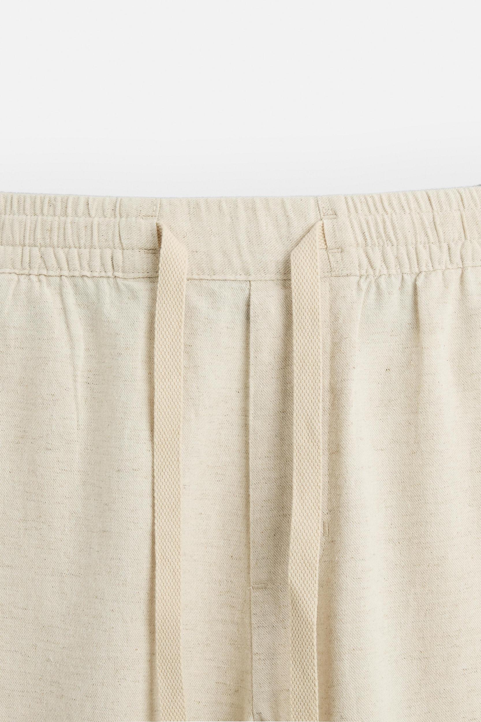 RELAXED FIT COTTON LINEN PANTS Product Image
