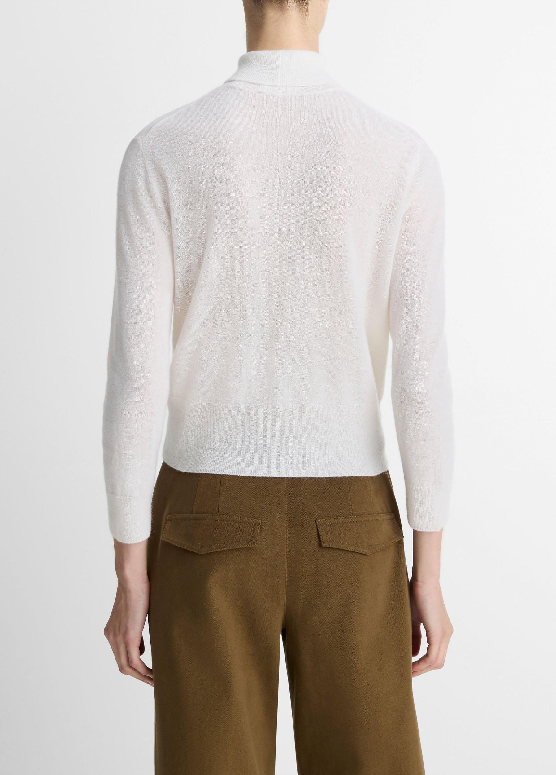 Cashmere-Silk Three-Quarter-Sleeve Mock-Neck Sweater Product Image