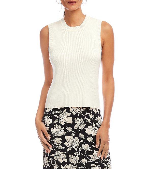 Karen Kane Ribbed Knit Crew Neck Sleeveless Tank Product Image
