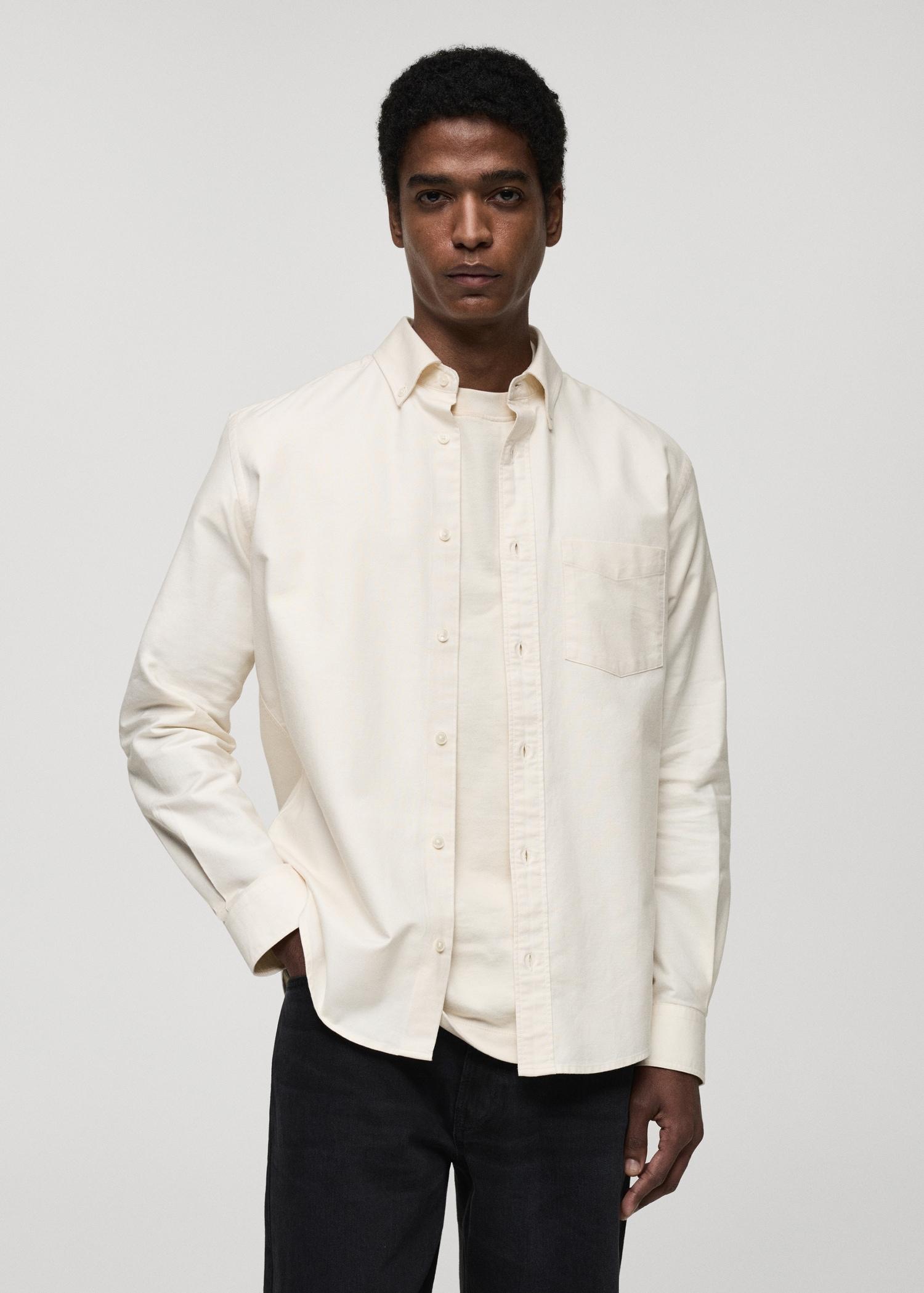 100% cotton Oxford shirt - Men | MANGO USA Product Image