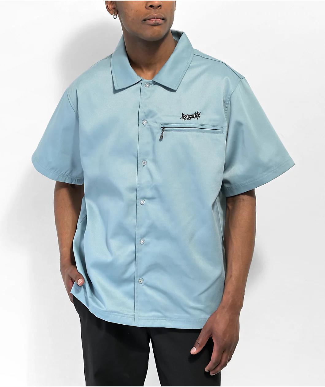 Welcome Mace Blue Short Sleeve Work Shirt Product Image