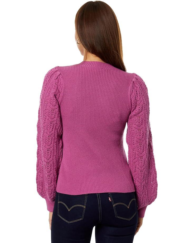 Floral Pointelle Sweater - Navy Product Image
