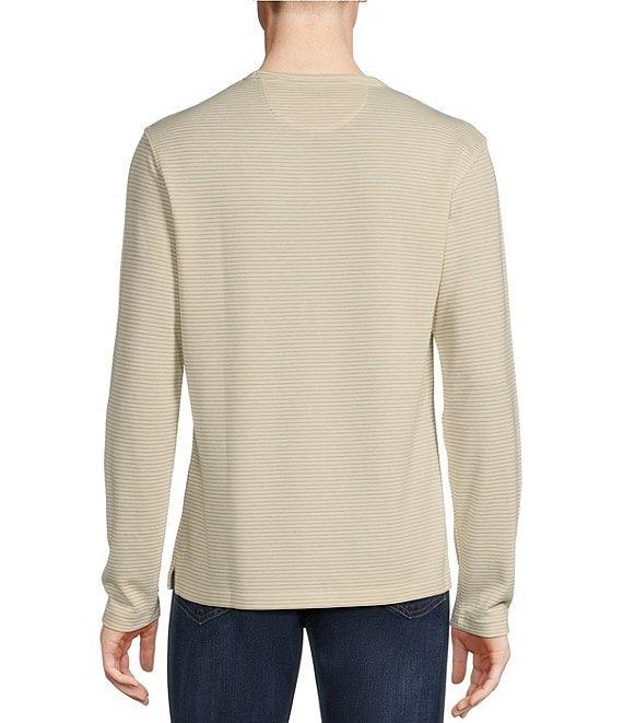 Cremieux Blue Label Long Sleeve Double Knit Stripe Crew Neck T-Shirt Product Image