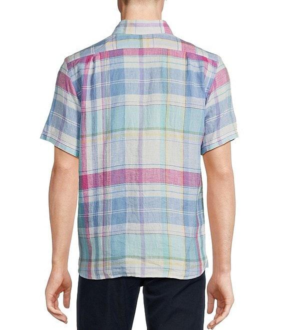 Cremieux Blue Label French Linen Small Plaid Short Sleeve Woven Shirt Product Image