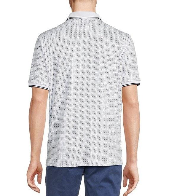 Cremieux Blue Label Classic Fit Pique Geo Print Short Sleeve Polo Shirt Product Image