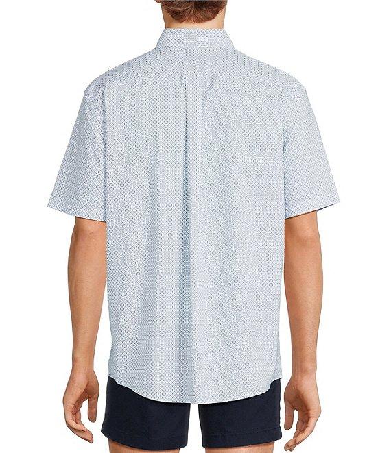 Gold Label Roundtree & Yorke Non-Iron Short Sleeve Grid Geo Print Sport Shirt Product Image