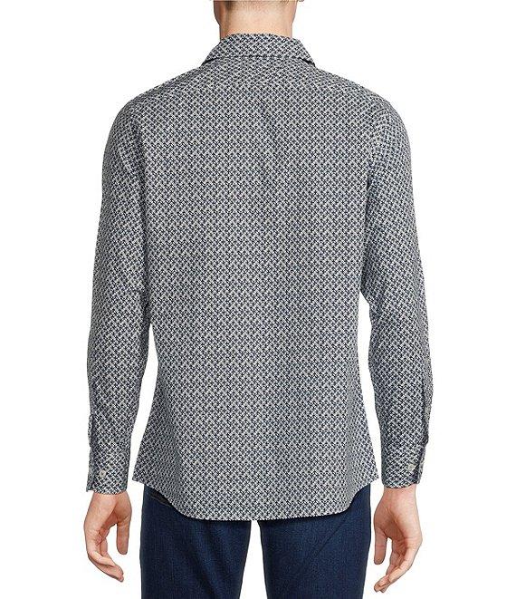 Cremieux Premium Denim Mini Geometric Print Stretch Long Sleeve Woven Shirt Product Image