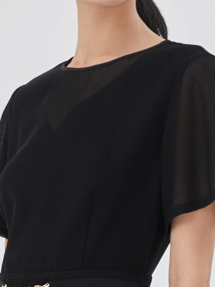 Triacetate And Silk Mesh Women Midi Dress Product Image