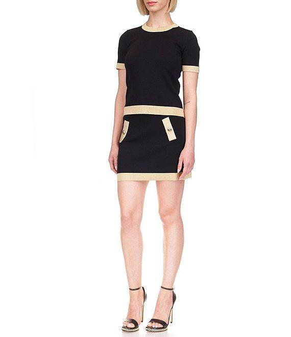 Michael Kors Metallic Trim Pencil Mini Skirt Product Image