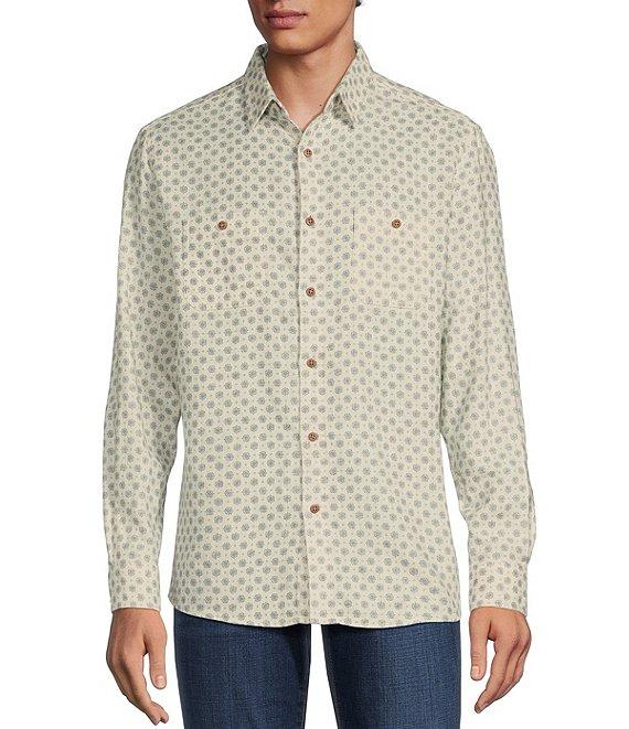 Rowm Long Sleeve Slub Medallion Print Shirt Product Image