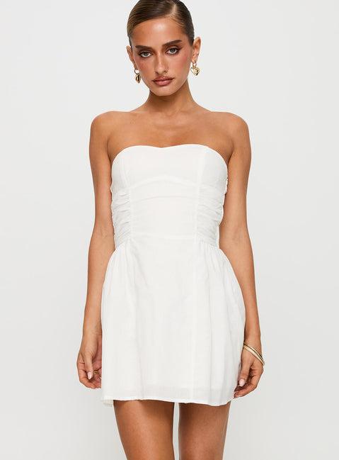 Sybille Strapless Mini Dress White Product Image