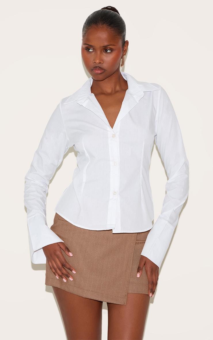 Taupe Stripe Woven Wrap Detail Mini Skirt Product Image