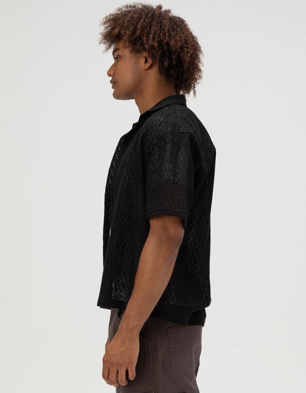 RSQ Mens Lace Camp Shirt - BLACK Product Image