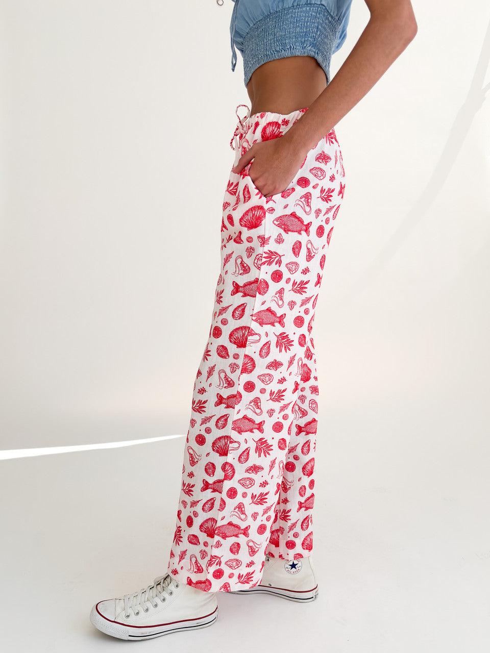 Ocean Life Printed Beach Pants Product Image