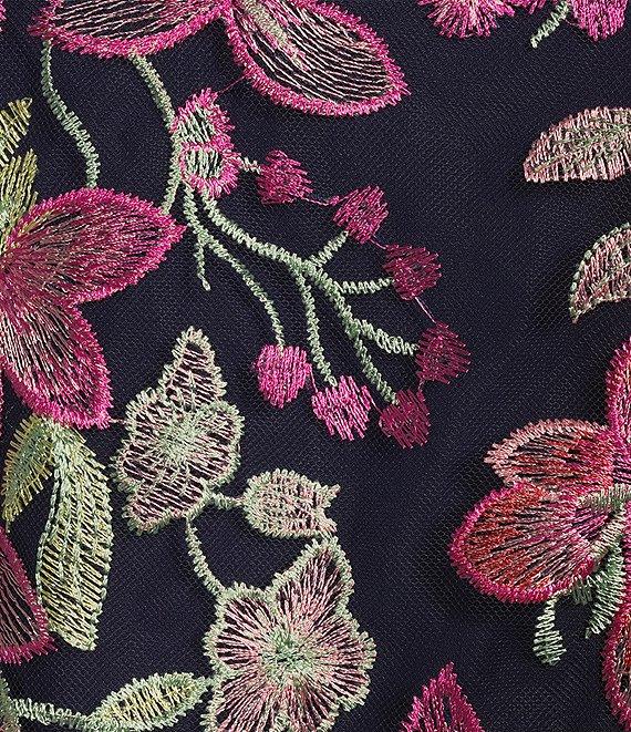 Jessica Howard Floral Embroidered Mesh Sheath Dress Product Image