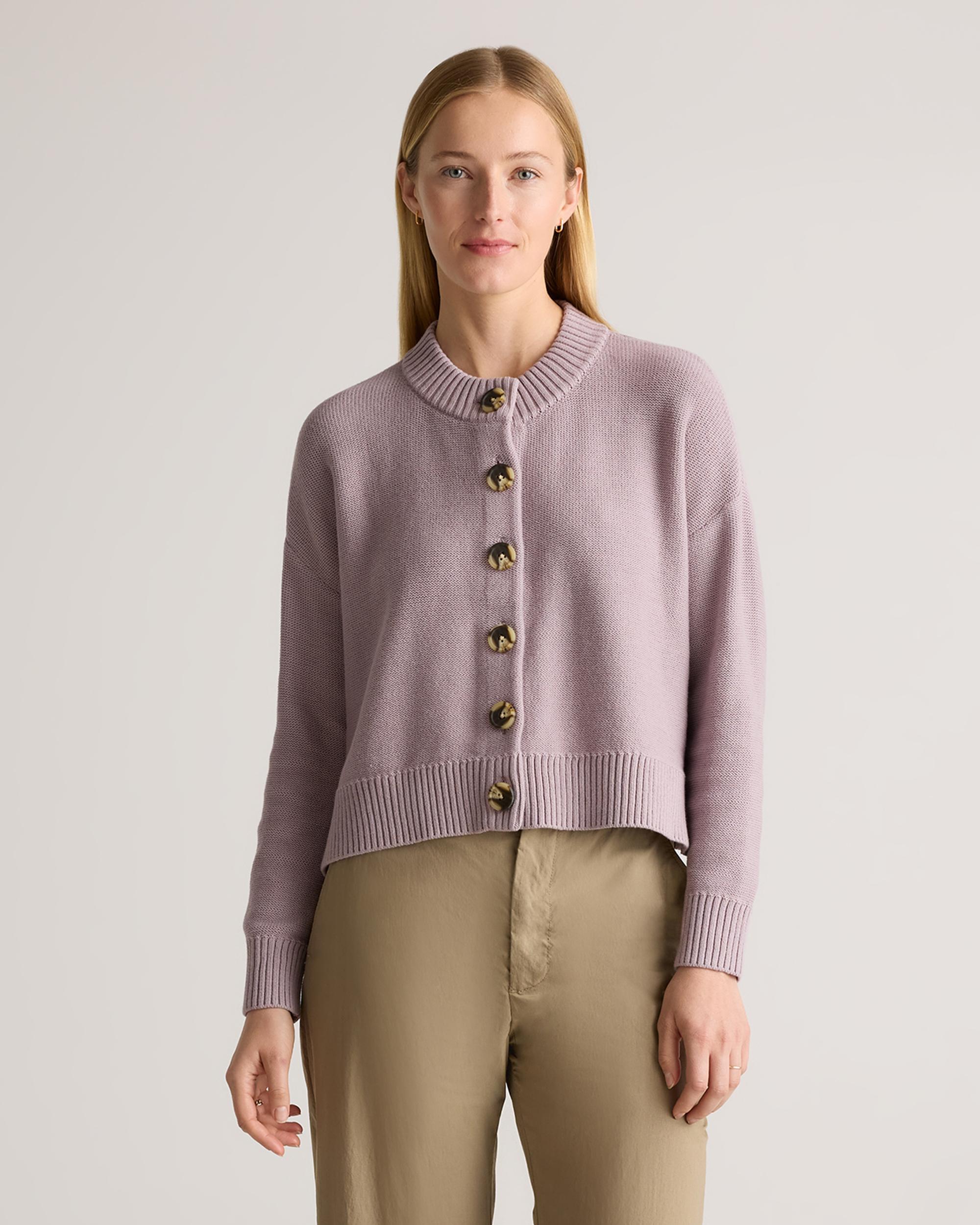 Quince | Women's Cropped Cardigan Sweater Organic Cotton Product Image