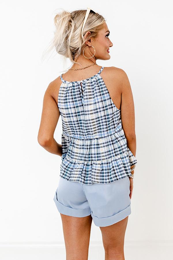 Friendship Circle Gingham Shift Top In Sky Blue Product Image