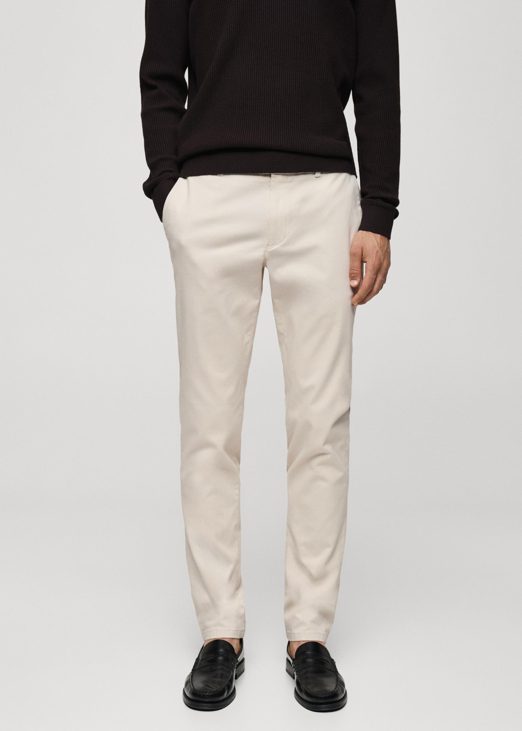 Slim fit serge chino pants - Men | MANGO USA Product Image