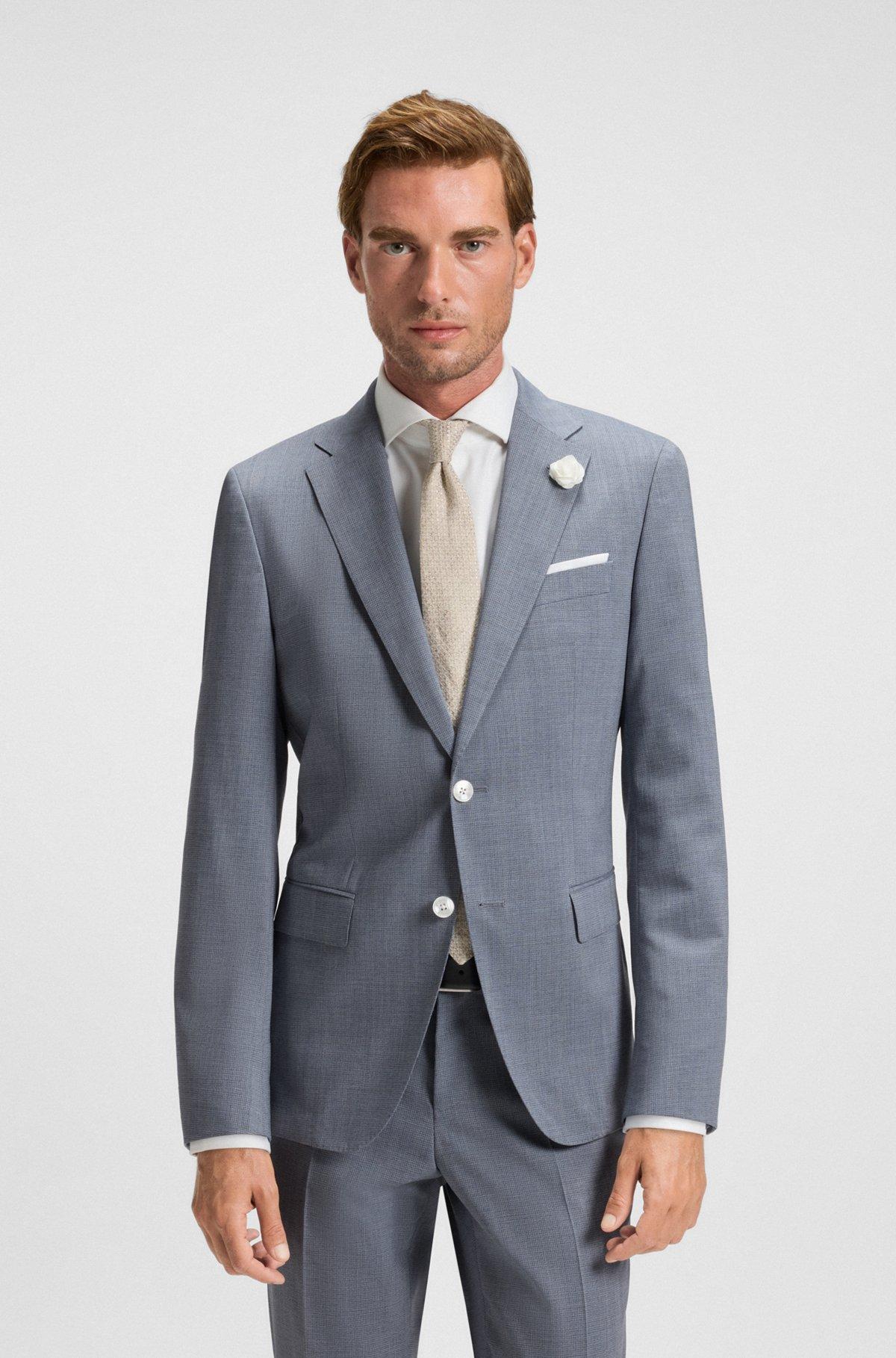 Slim-fit suit jacket in a patterned wool blend Product Image