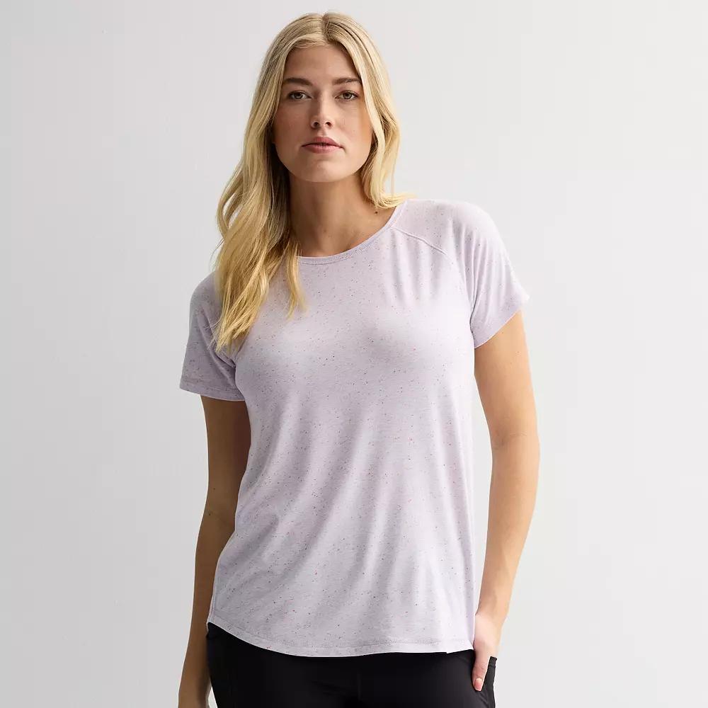 Petite Tek Gear® Core Raglan Tee, Women's, Size: XL Petite, Bella Purple Speckle Product Image