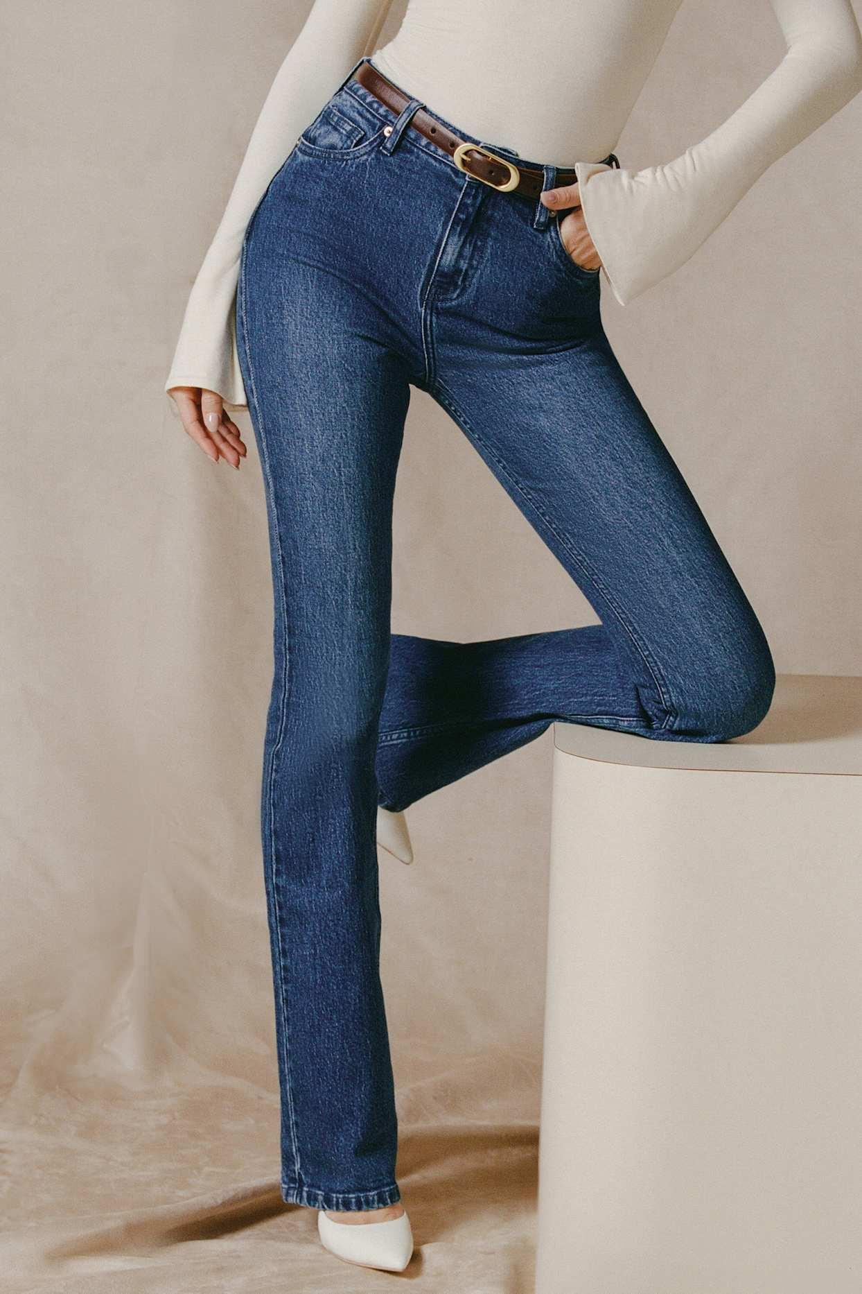 High-Rise Flared Jeans in Indigo Wash Product Image