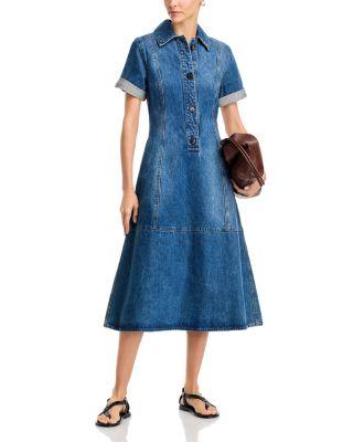 Button Front Denim Dress Product Image