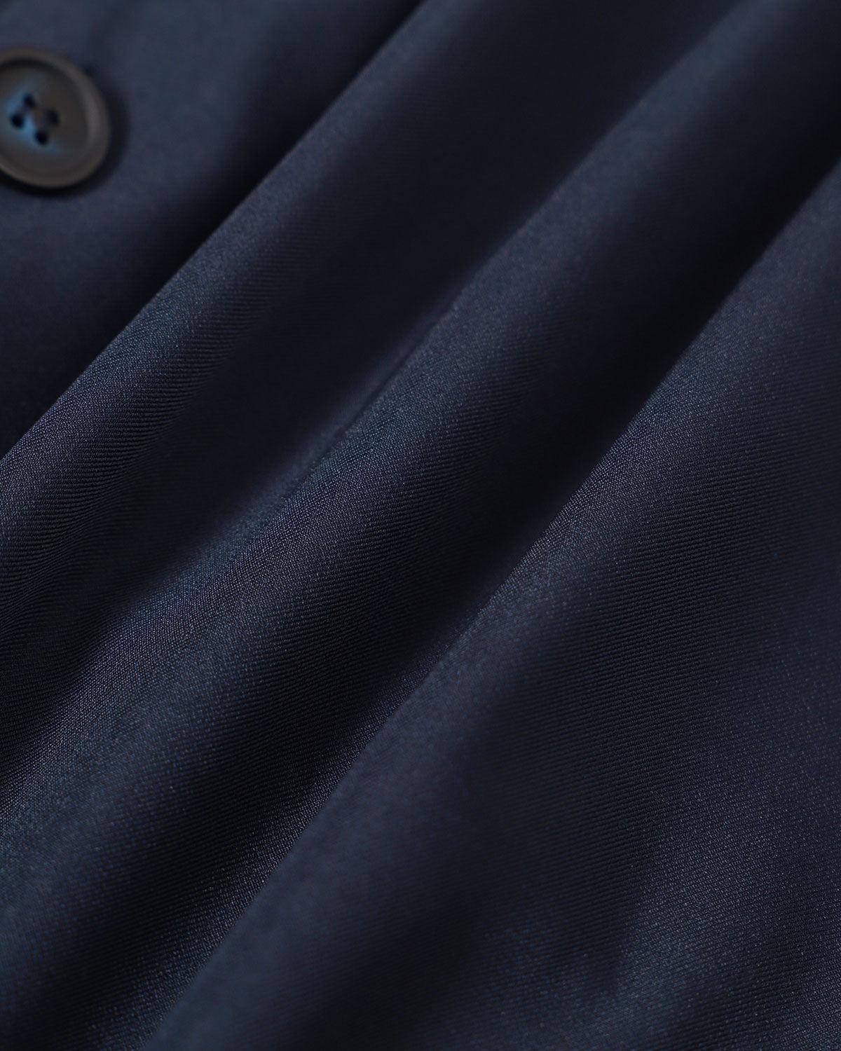 The Navy Lapel Cap Sleeve Button-up Mini Dress Product Image