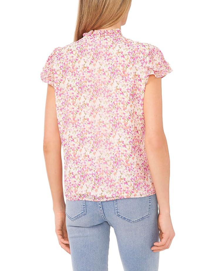 V-Neck Shirred Flutter Sleeve Blouse Product Image