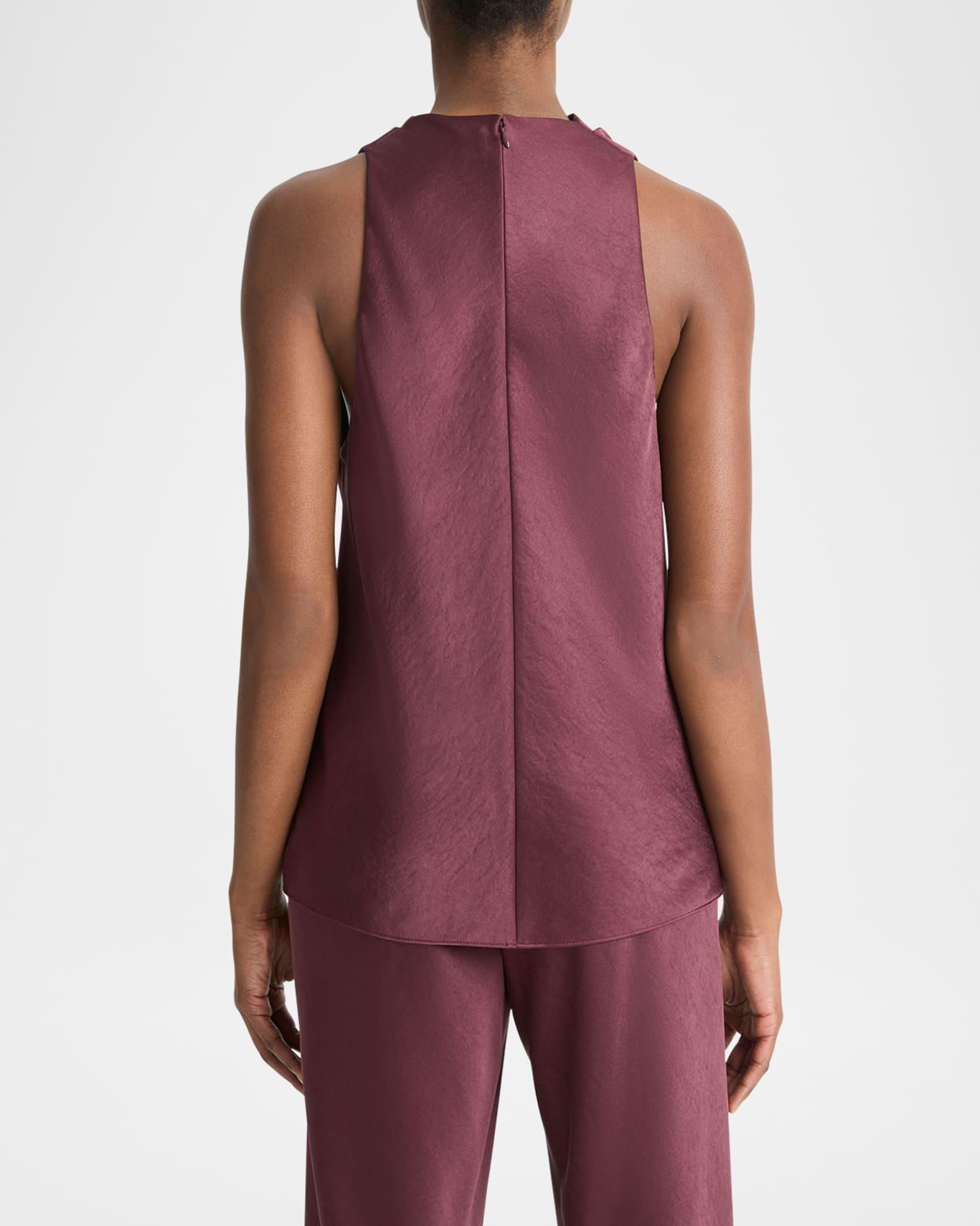 Cowl-Neck Bias Satin Top Product Image