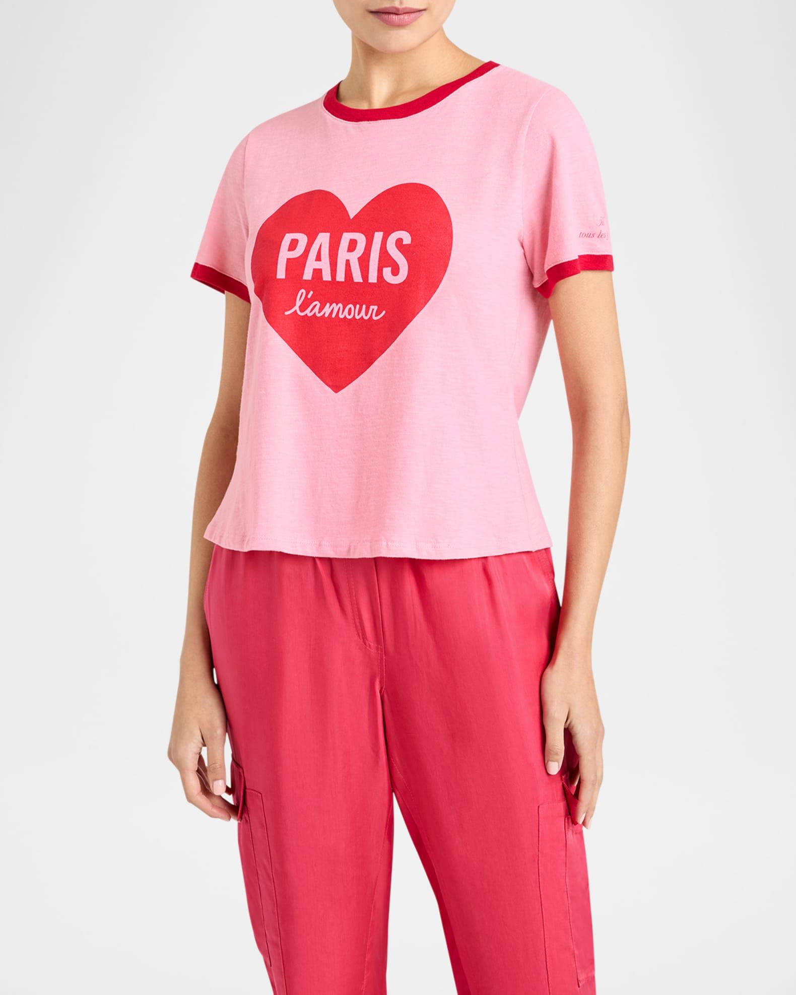 Paris L'Amour Heart Shrunken Ringer Tee Product Image