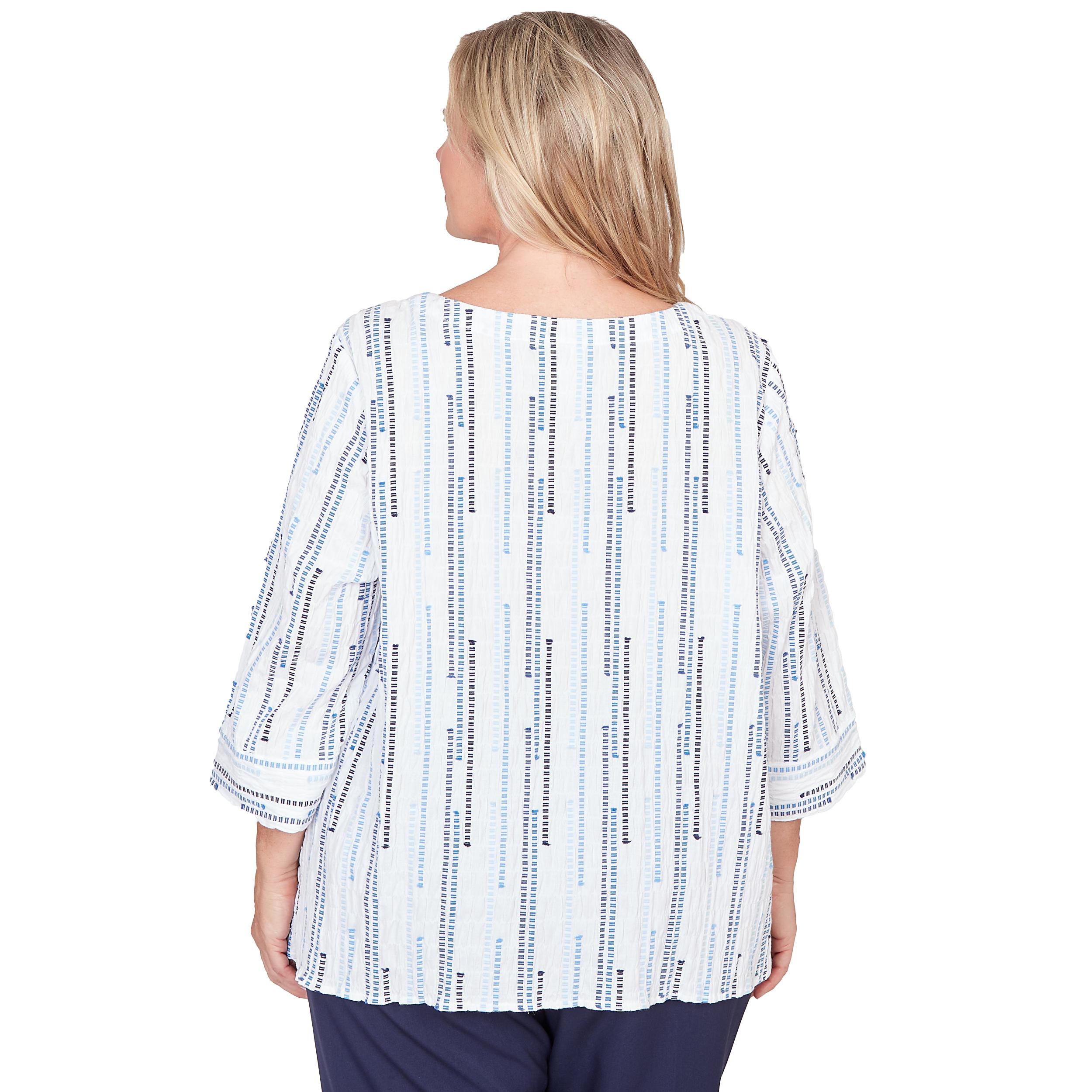 Alfred Dunner Spliced Jacquard Stripe Top - Plus Product Image