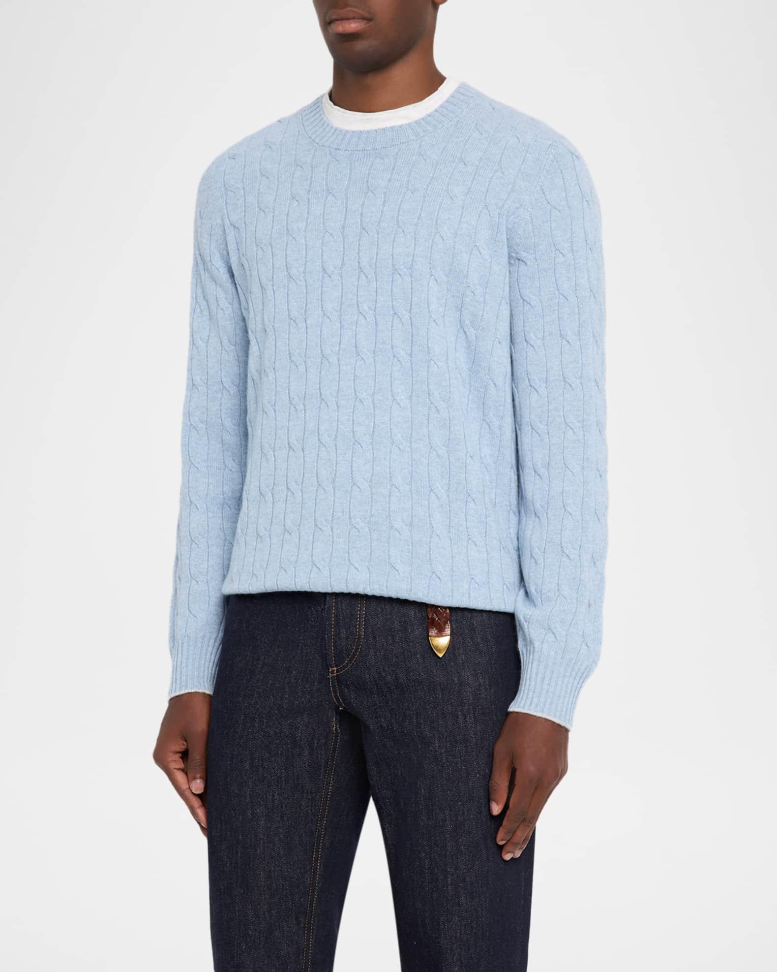 Men's Cashmere Cable Knit Crewneck Sweater Product Image