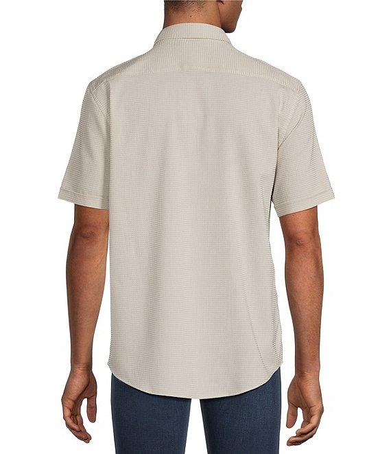 Murano Solid Texture Short Sleeve Woven Shirt Product Image