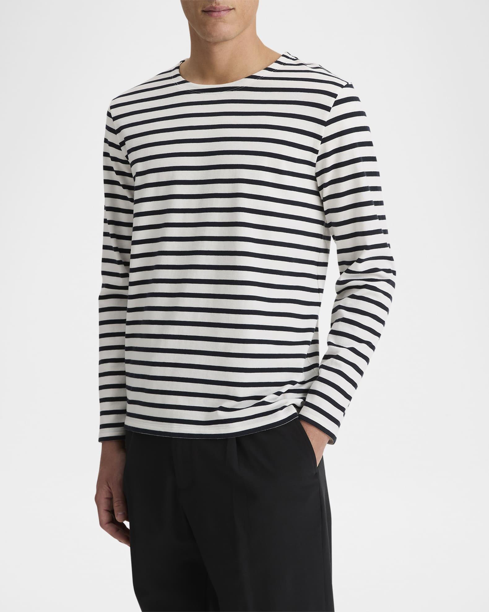 Mens Striped Cotton Long-Sleeve T-Shirt Vince Product Image